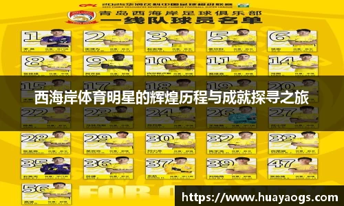 西海岸体育明星的辉煌历程与成就探寻之旅